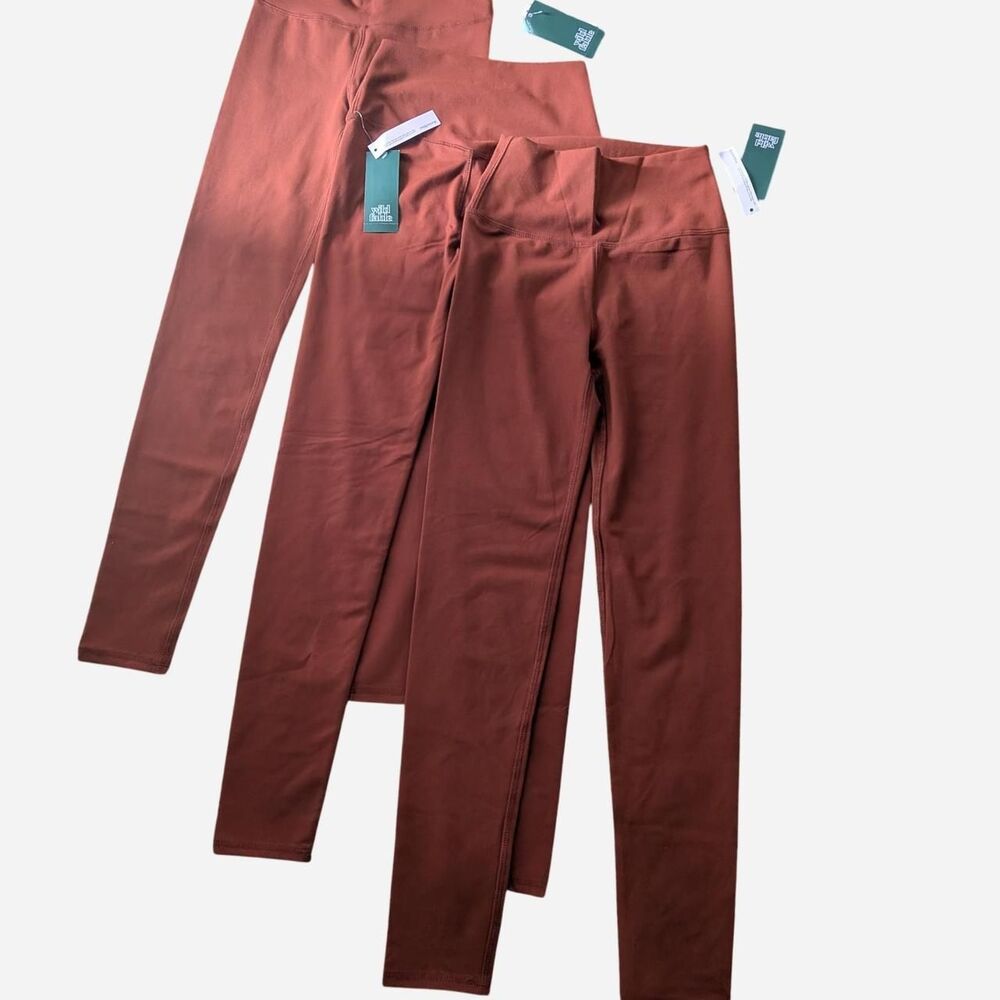 2PCS of Wild Fable Butter bliss Y2K Workout Casual leggings in rust color S.